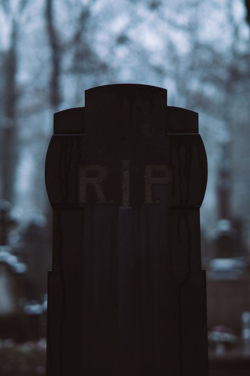 close up shot of headstone